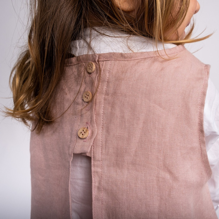 Kerstin børneforklæde (puderrosa)