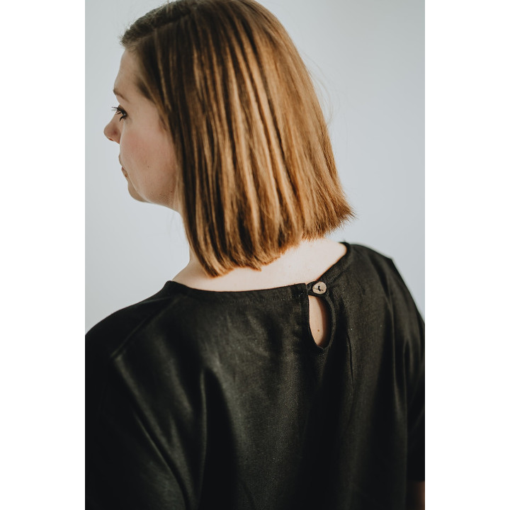 Lniana sukienka Britta (czarna)