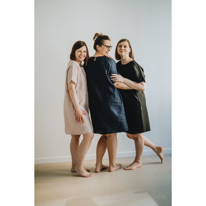 Lniana sukienka Britta (czarna)