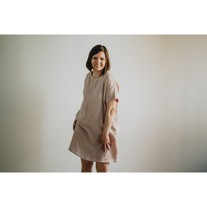 Britta hørkjole (powder pink)