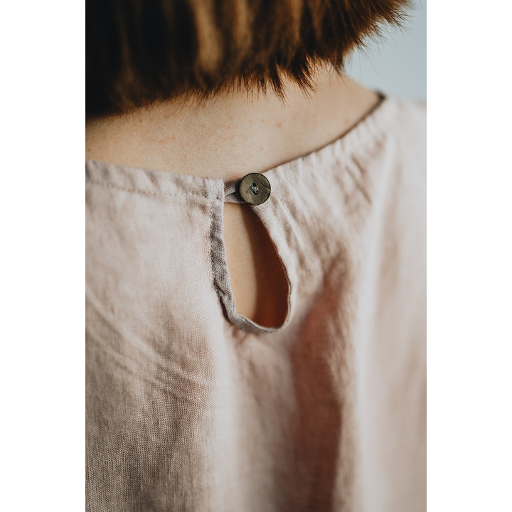 Lniana sukienka Britta (pudrowy róż)