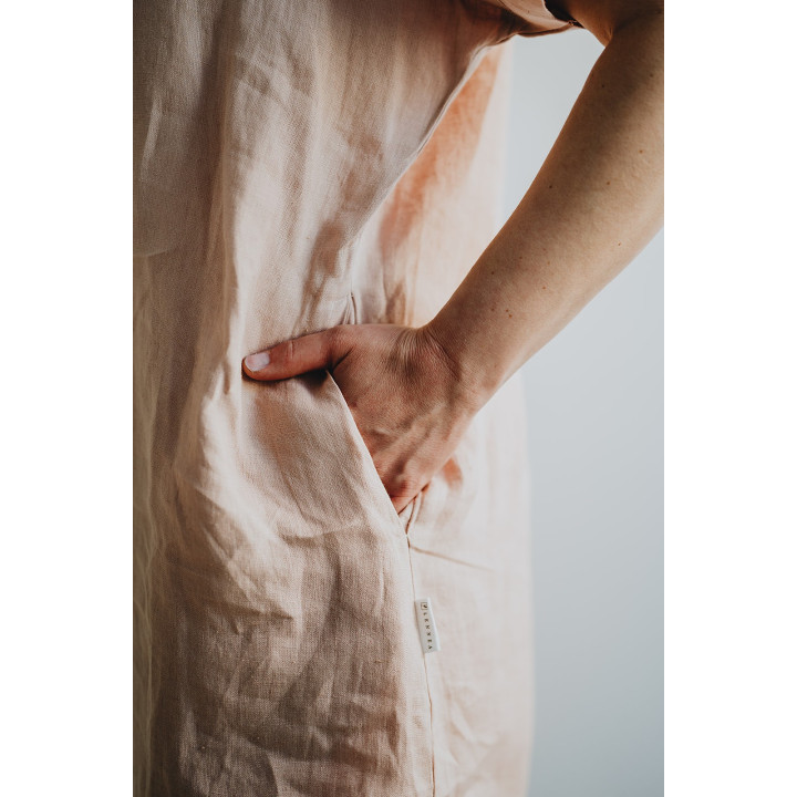 Lniana sukienka Britta (pudrowy róż)