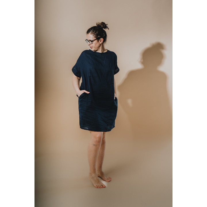 lniana sukienka Britta (indygo)