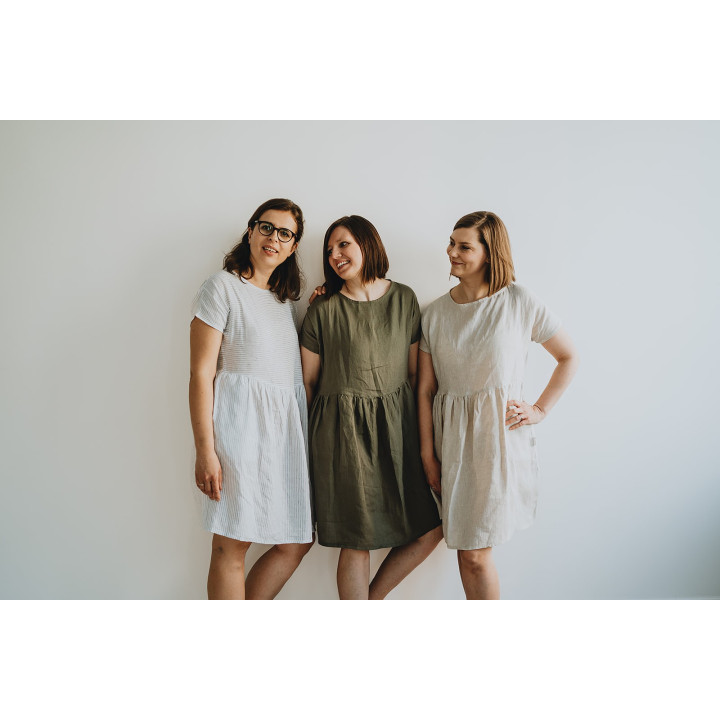Lniana sukienka Lisa (oliwkowa)