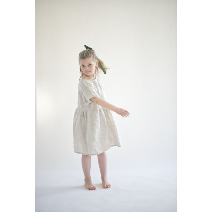 Lniana sukienka dziecięca Liten Lisa (naturalna)