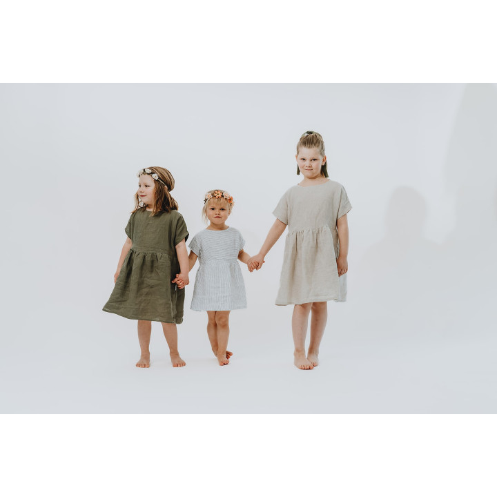 Lniana sukienka dziecięca Liten Lisa (naturalna)