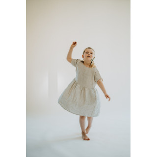 Lniana sukienka dziecięca Liten Lisa (naturalna)