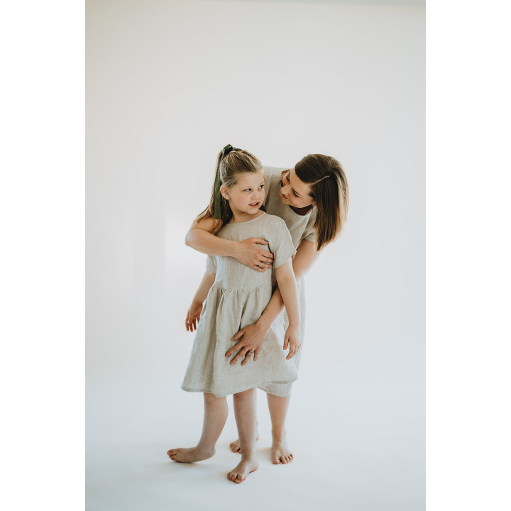Lniana sukienka dziecięca Liten Lisa (naturalna)