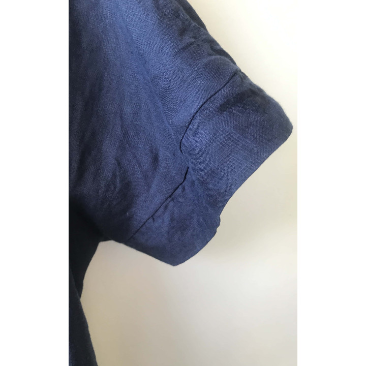 Lniana sukienka dziecięca Liten Britta (atramentowa)