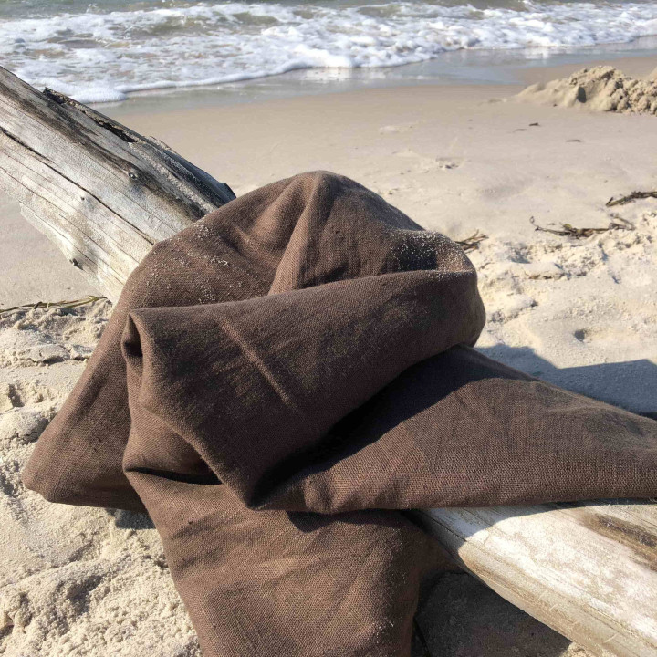 Lniany ręcznik plażowy