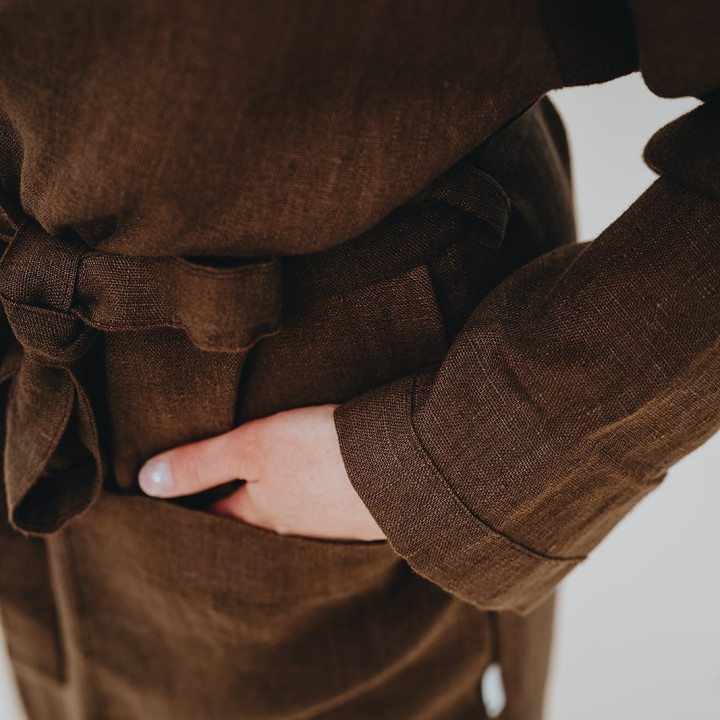 Lniany szlafrok | 100% naturalny i miękki len