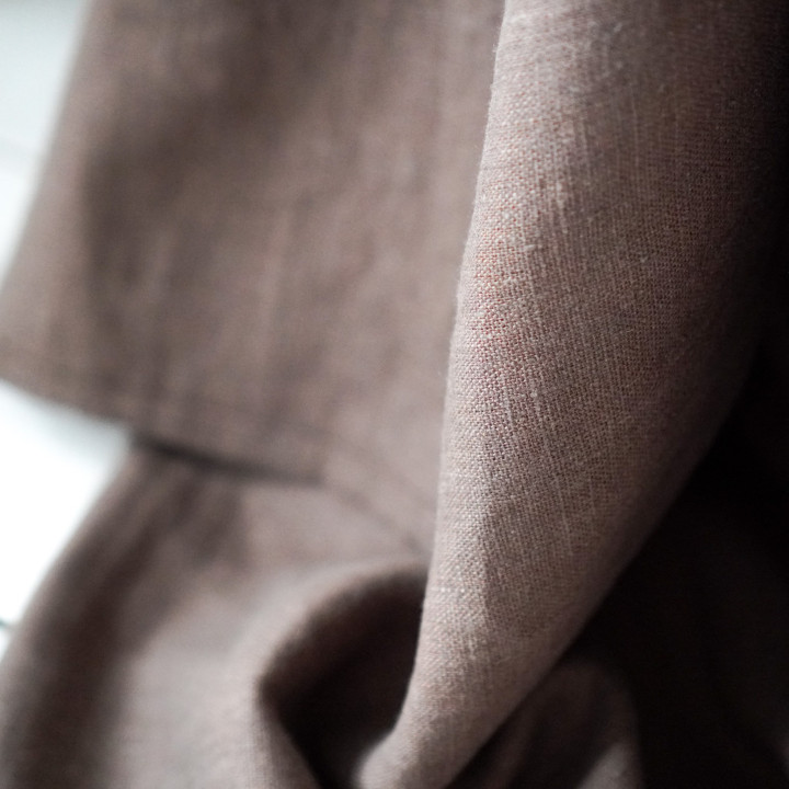 Lniany ręcznik plażowy (czekoladowy)