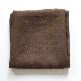 Lniany ręcznik plażowy (czekoladowy)