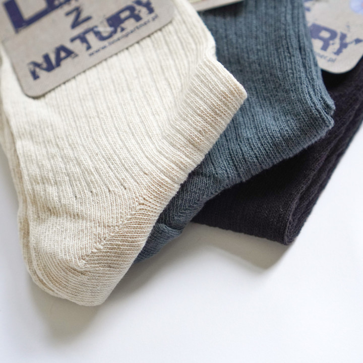 Lniane skarpetki w prążki