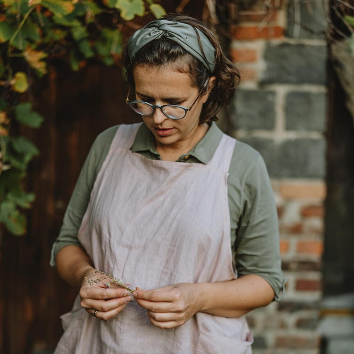 Fartuch japoński Madika (pudrowy róż)