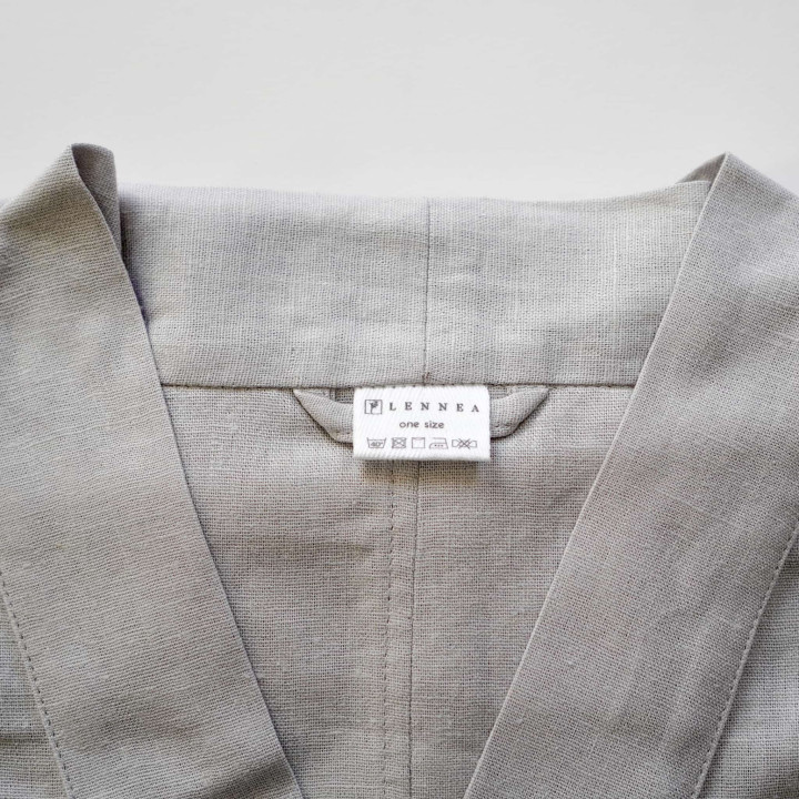 Lniane kimono do jogi (popiel) - uszyte w Polsce | Lennea