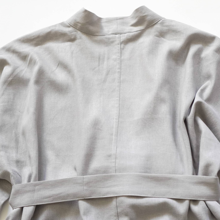 Lniane kimono do jogi (popiel) - uszyte w Polsce | Lennea