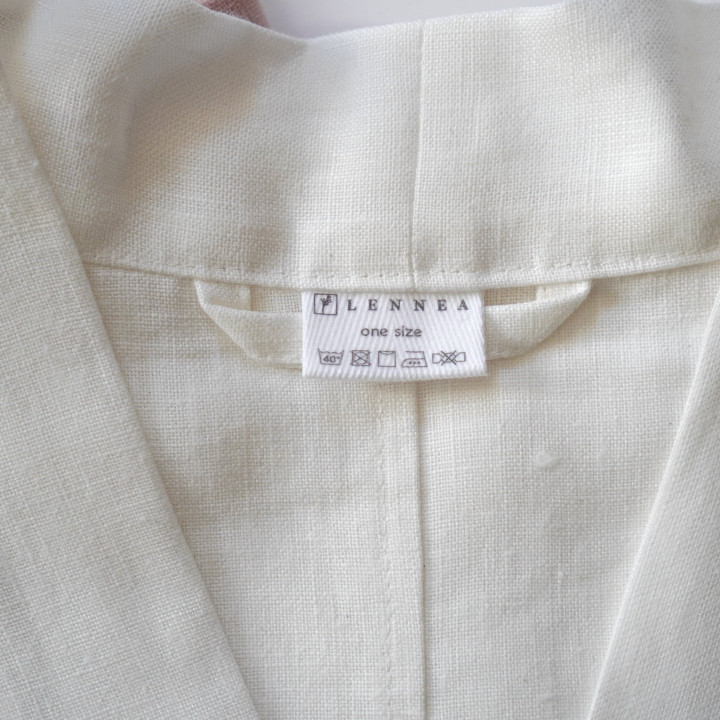 Linned kimono (elfenben) - den perfekte gave til bruden