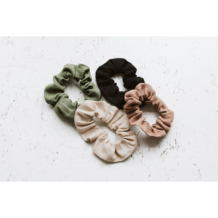 Lniana gumka do włosów scrunchie