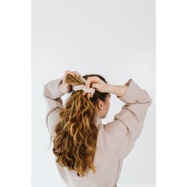 Lniana gumka do włosów scrunchie