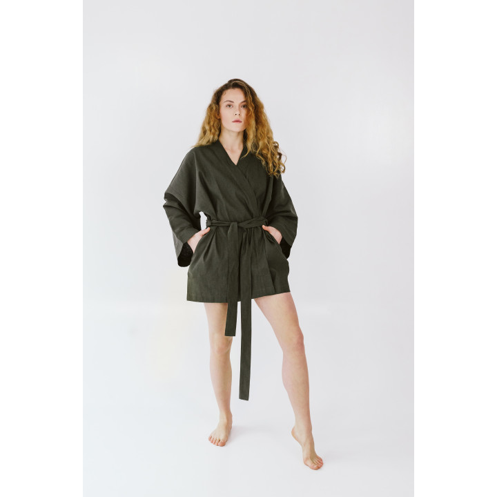 Lniane kimono (khaki)