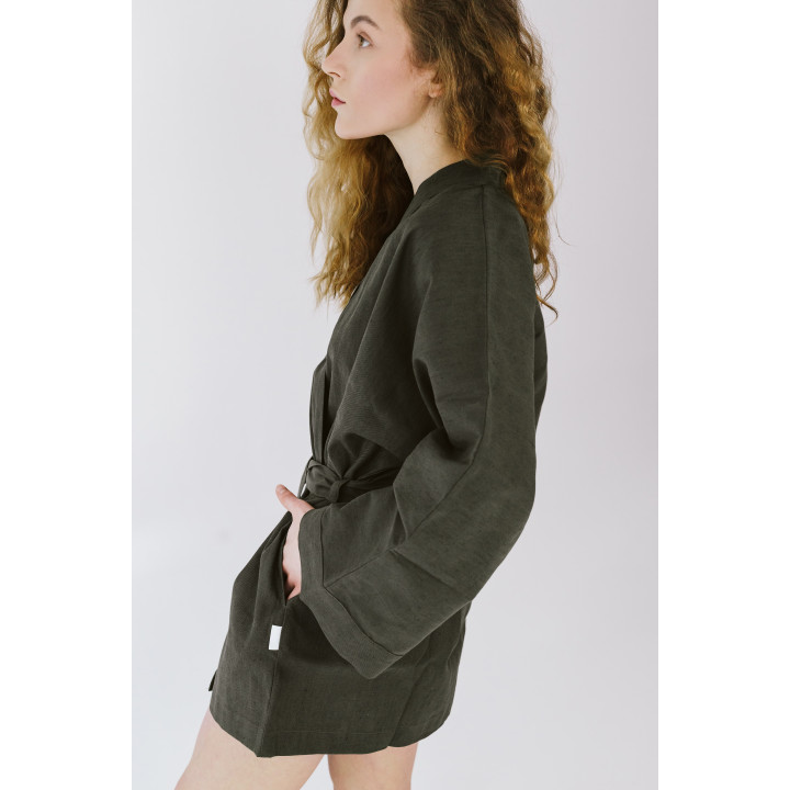 Linned kimono (khaki) - polsk produkt|Lennea