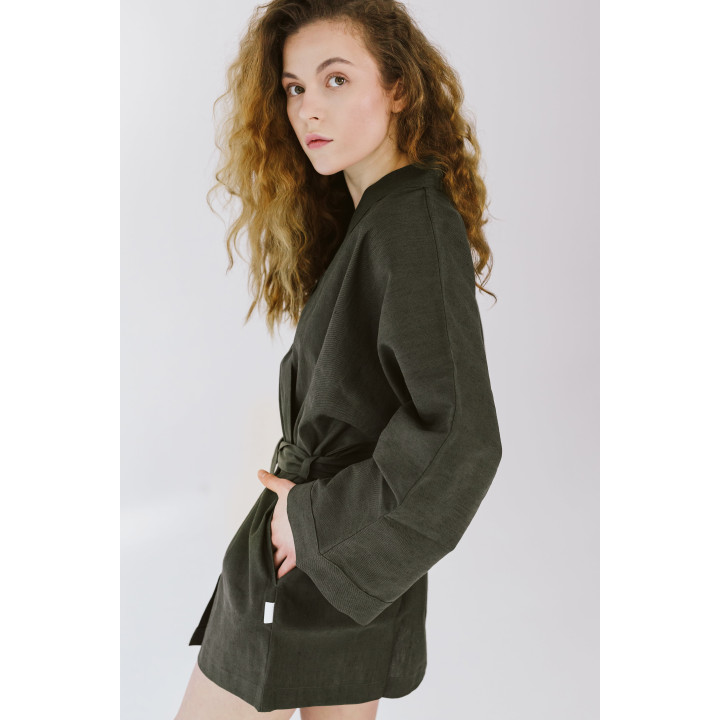 Lniane kimono (khaki)