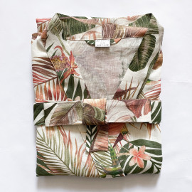 Lniane kimono (tropikalne liście)