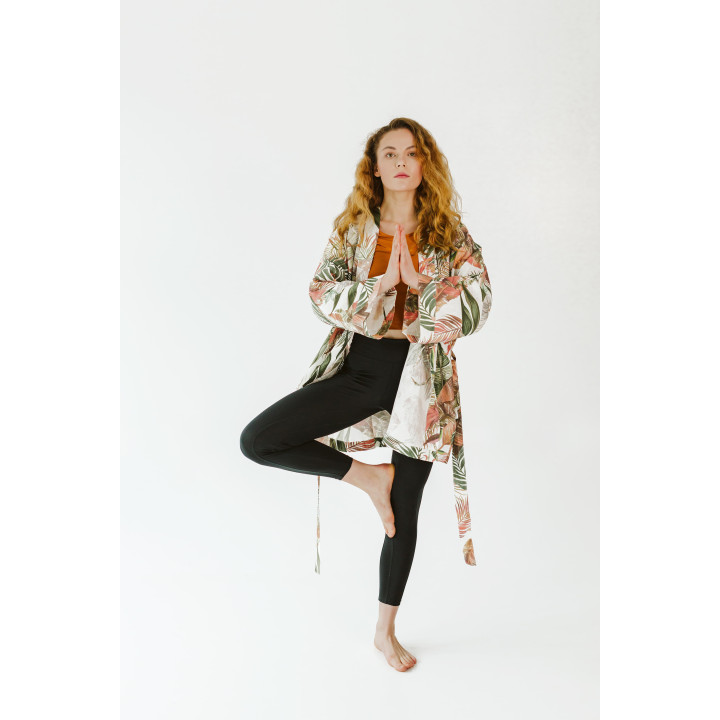 Linned kimono (elfenben) - den perfekte gave til bruden