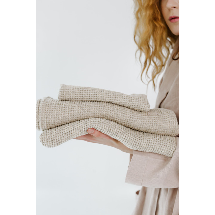 Linen waffle towel