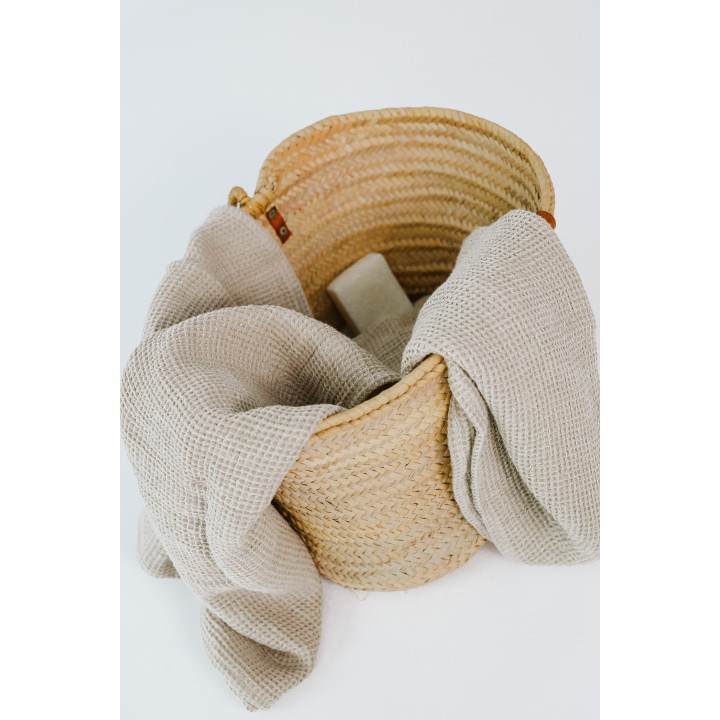 Linen waffle towel