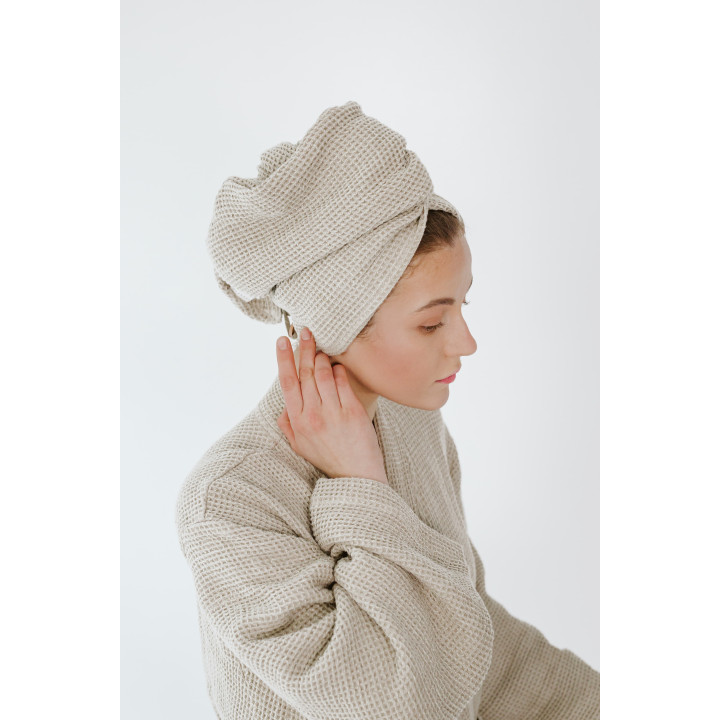 Lniany turban do sauny - 100% len