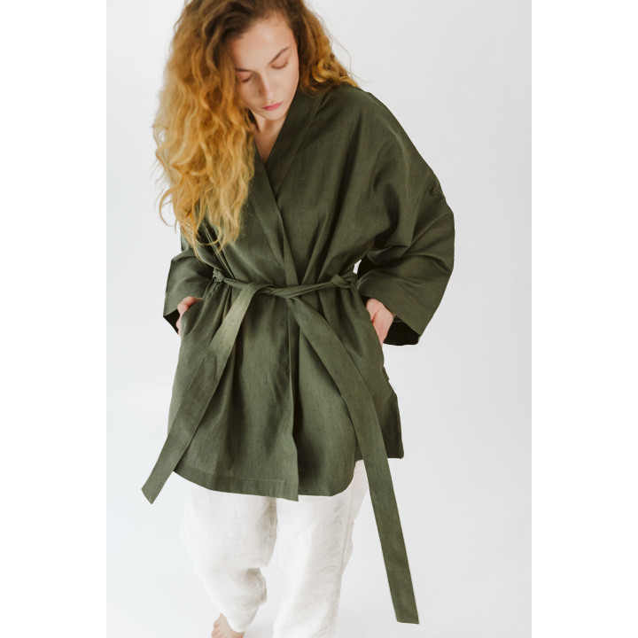 Lniane kimono (khaki)