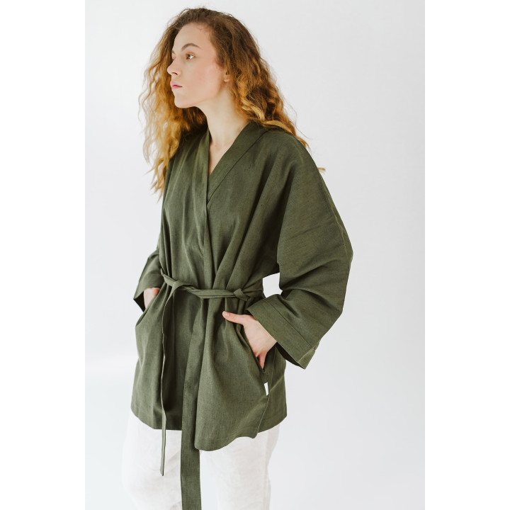 Lniane kimono (khaki)