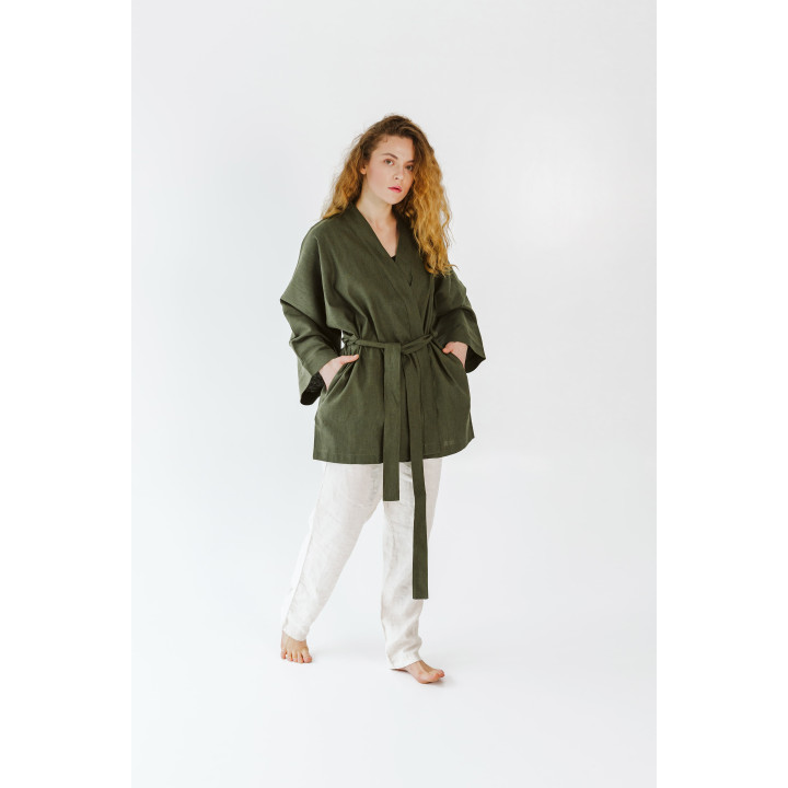 Lniane kimono (khaki)