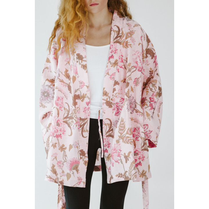 Lniane kimono (Piwonie)