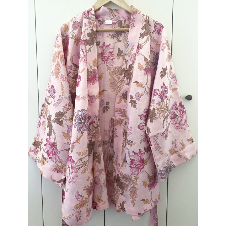 Lniane kimono (Piwonie)