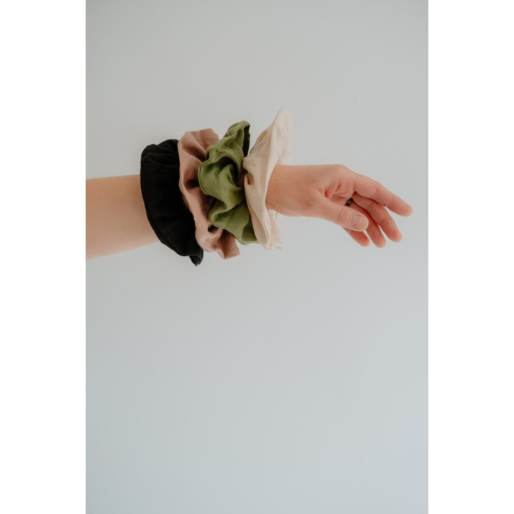Lniana gumka do włosów scrunchie