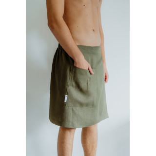 Lniany kilt męski (oliwkowy)