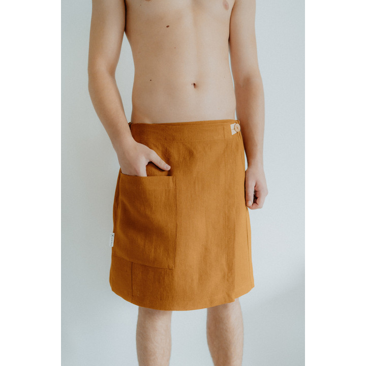 Lniany kilt męski (cynamon)