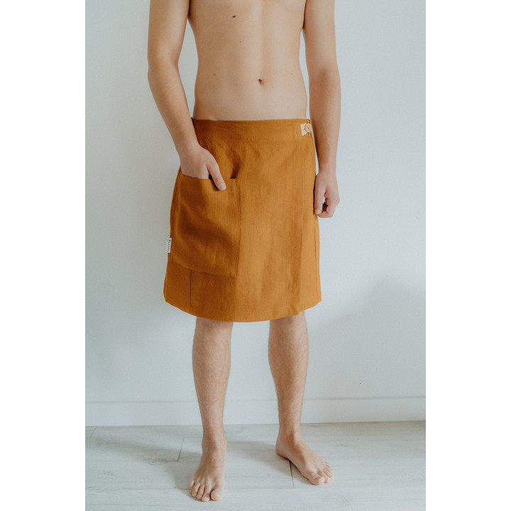 Lniany kilt męski (cynamon)