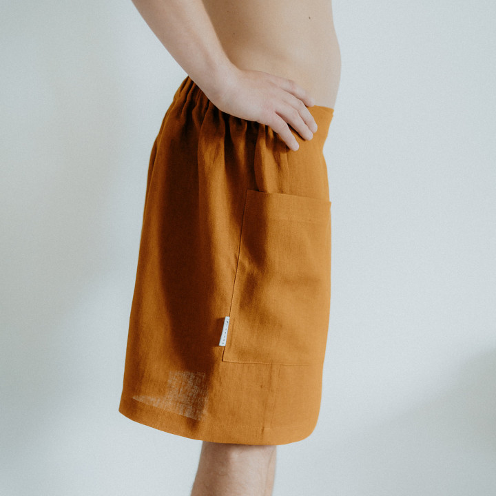 Lniany kilt męski (cynamon)