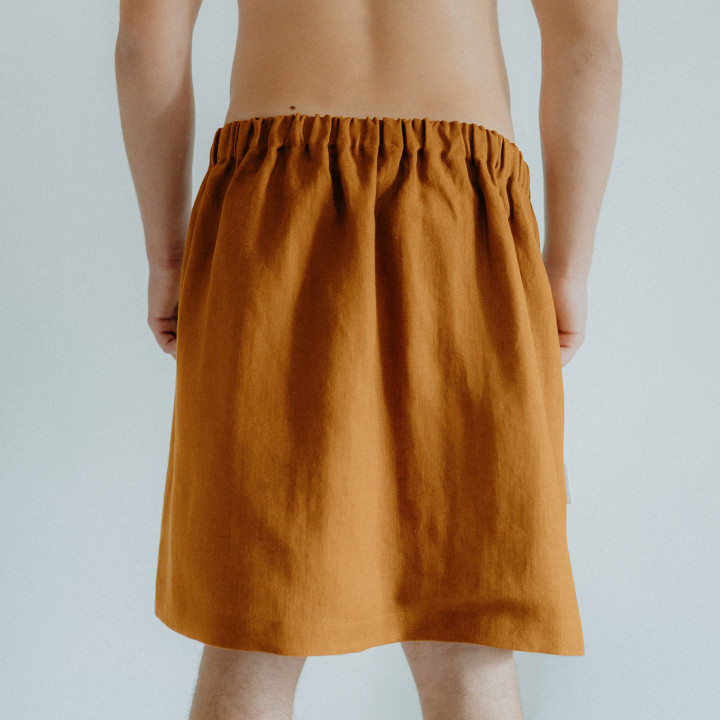 Lniany kilt męski (cynamon)
