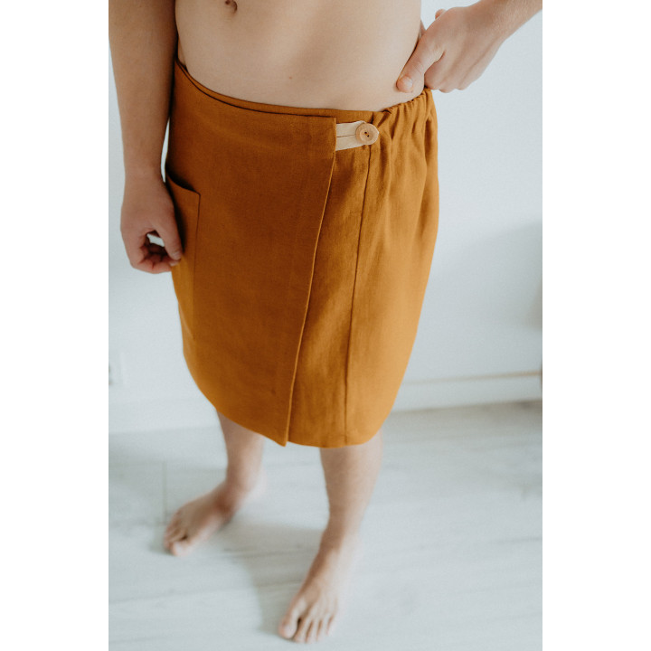 Lniany kilt męski (cynamon)