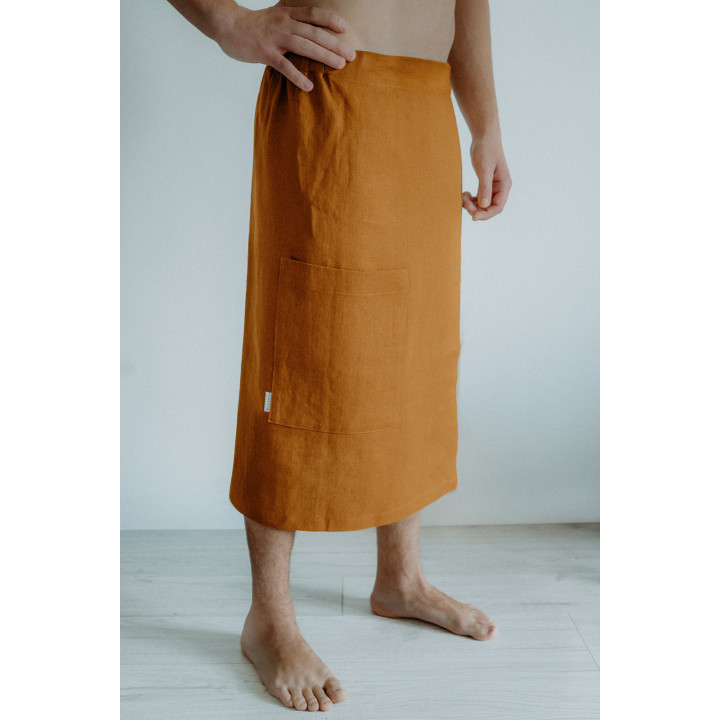 Lniany kilt męski (cynamon)