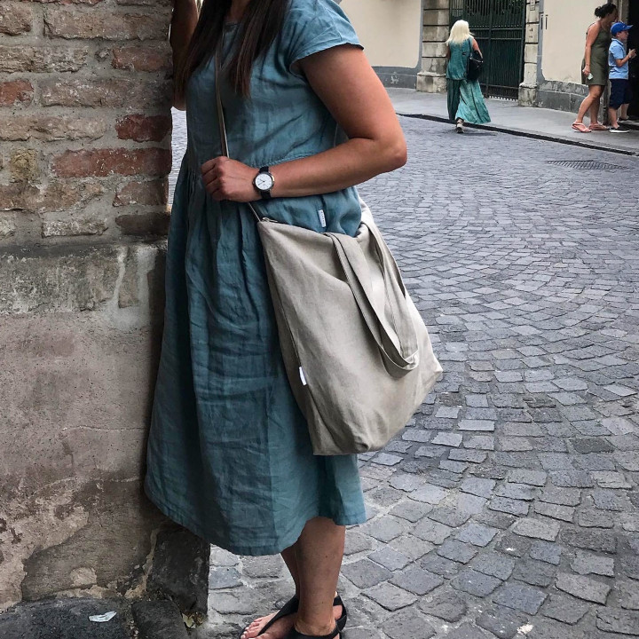 Torba lniana Ida (naturalna) - shopperka