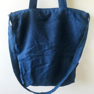 Ida linned taske (indigo) - shopper taske