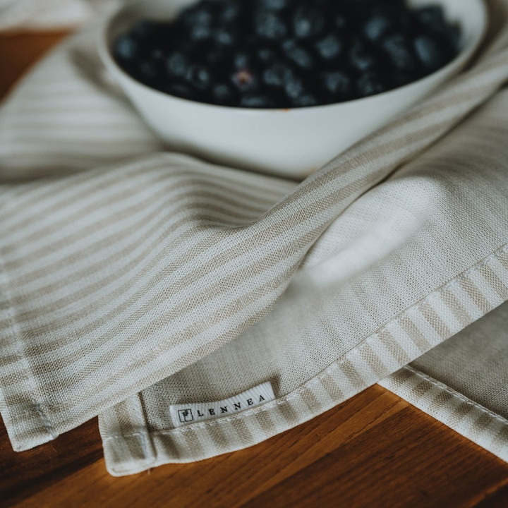 Lniana ściereczka (naturalne paski)