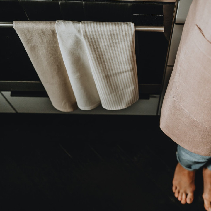 Lniana ściereczka (naturalne paski)