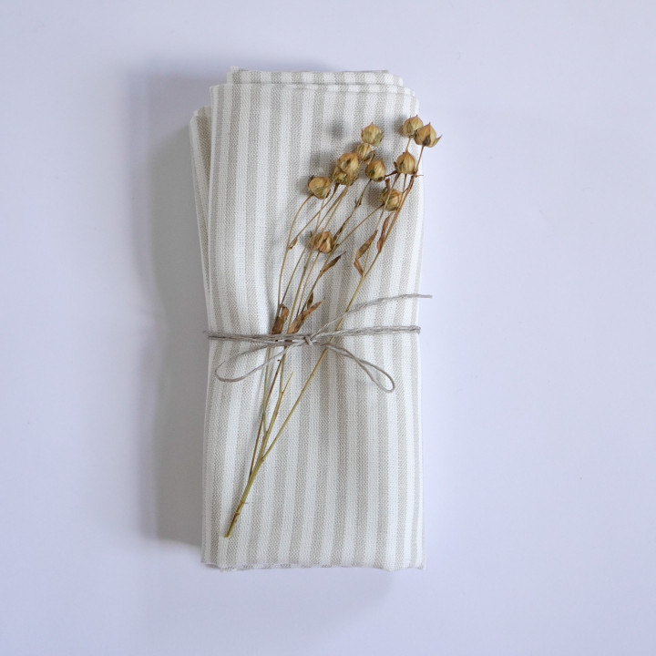 Lniana ściereczka (naturalne paski)